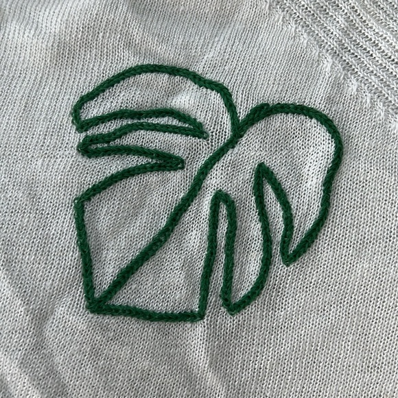 J.Crew Lightweight Palm Leaf Linen Summer Sweater Small - Picture 4 of 11